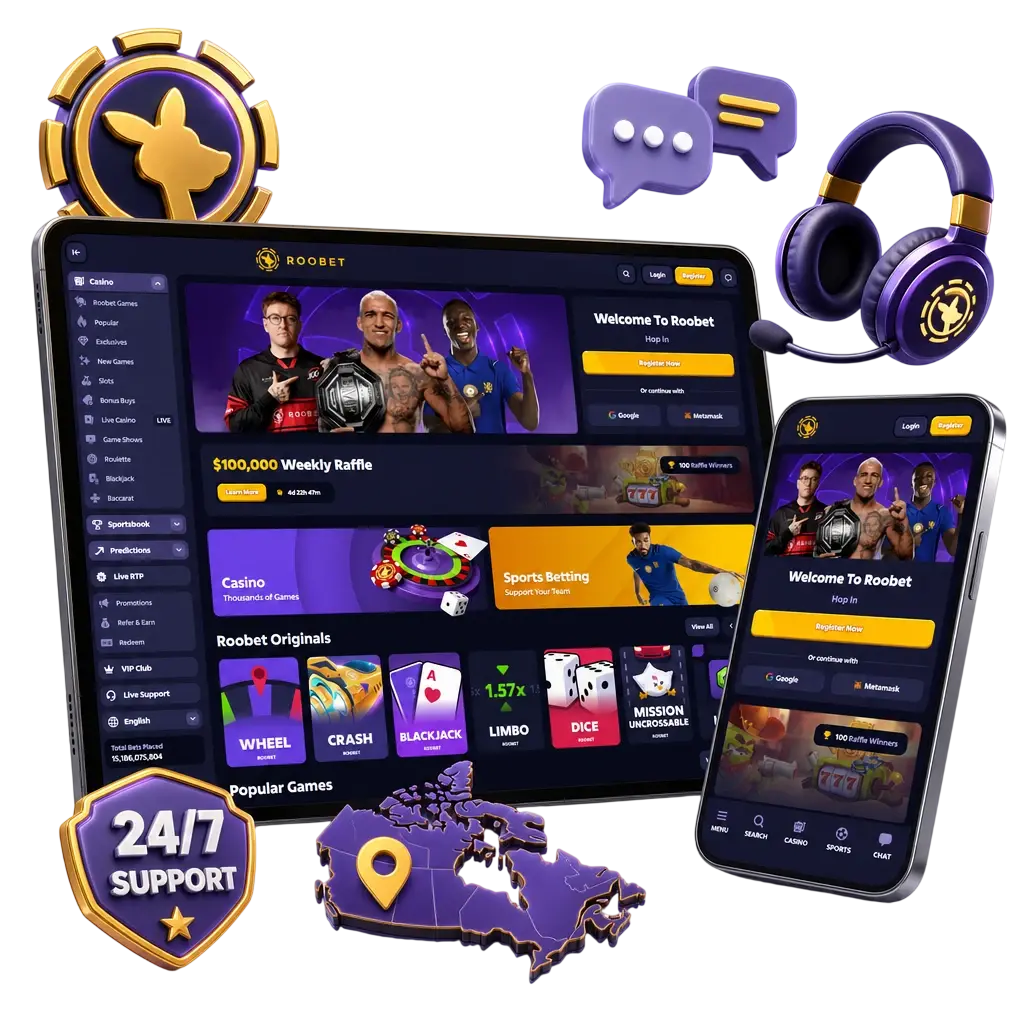 Roobet 24/7 customer support options: live chat, email, and Telegram bot for withdrawal issue assistance