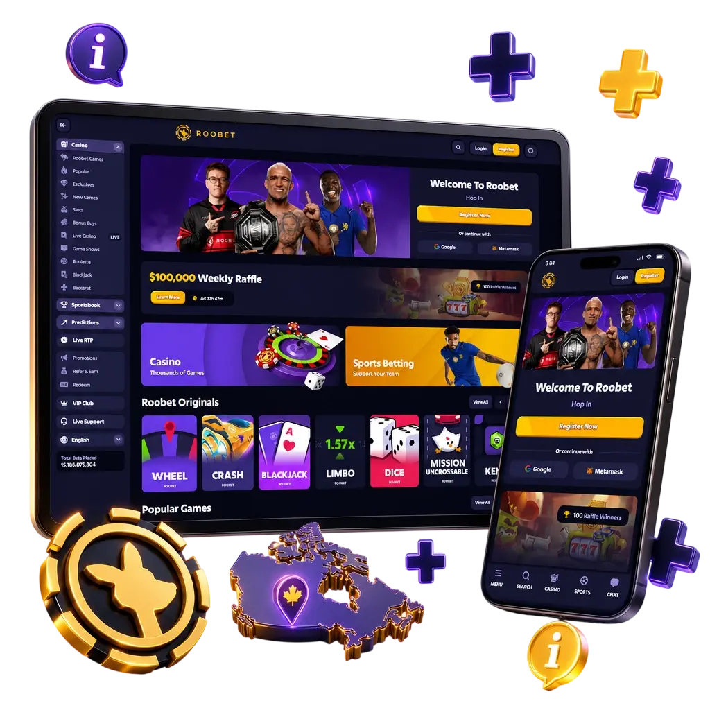 Roobet mobile app at a glance