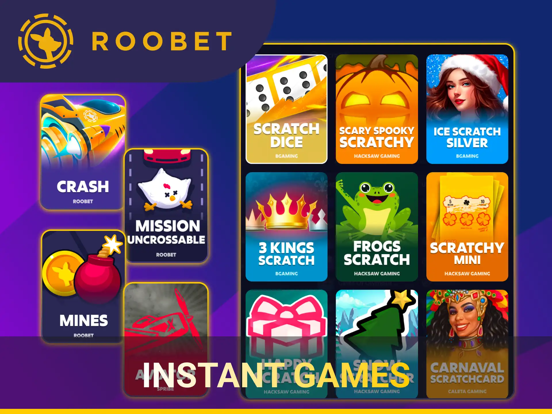 Try exciting Roobet instant titles for immediate payout potential.