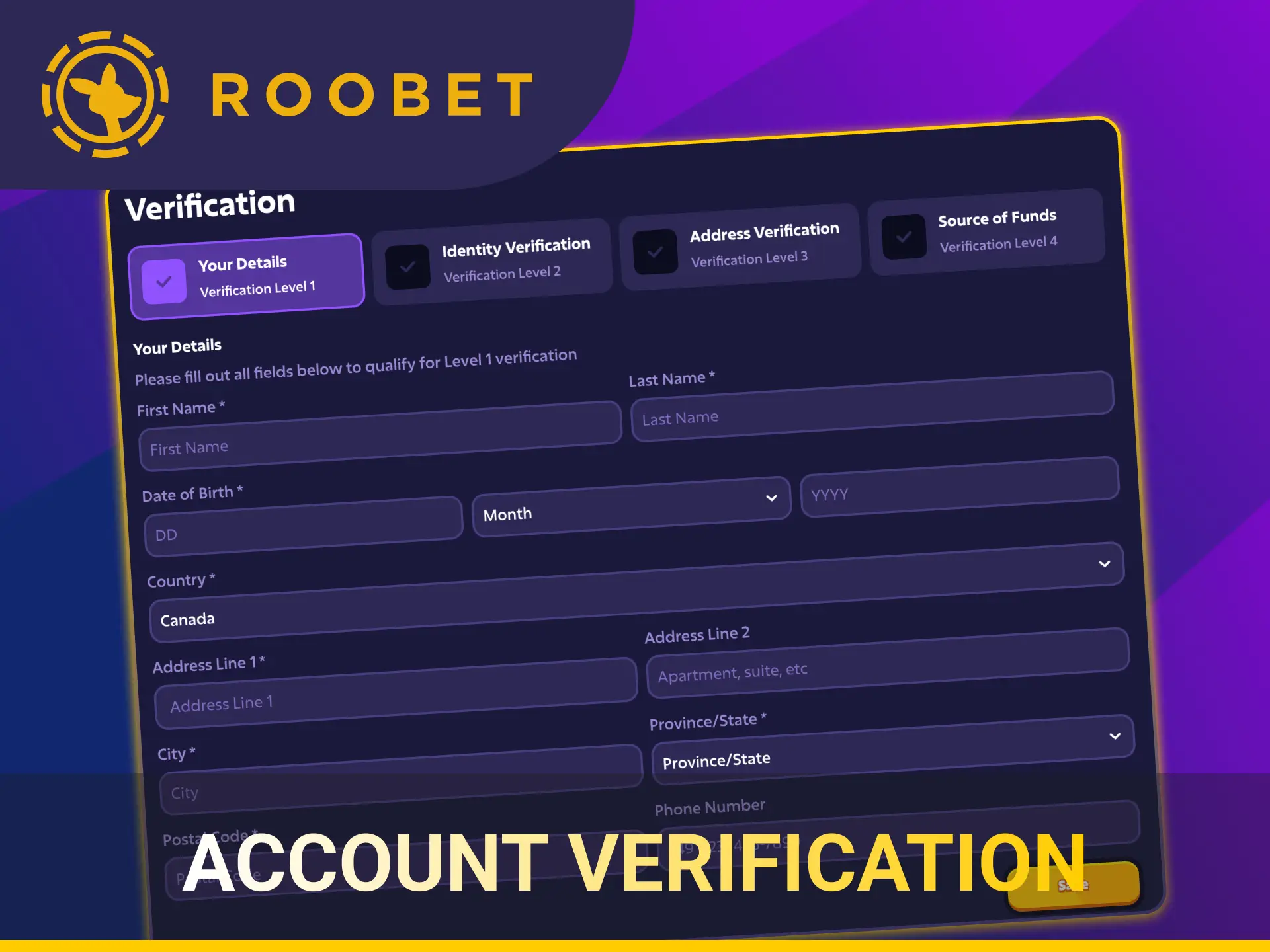 Complete Roobet verification to secure your gaming account.