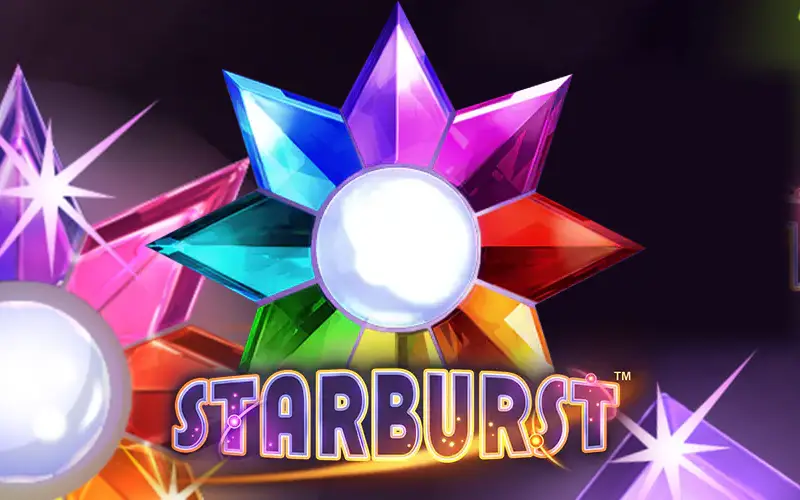 Enjoy bright cosmic visuals playing the Starburst slot on Roobet.
